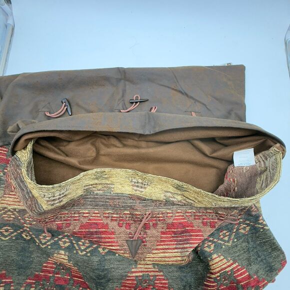 Hiend Accents Rustic Embroidered Textured Set Of 2 Standard Pillow Shams 27x21 - Picture 11 of 16